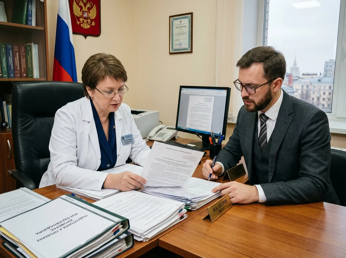 Руководитель медицинской организации и юрист готовят документы к проверке Росздравнадзора